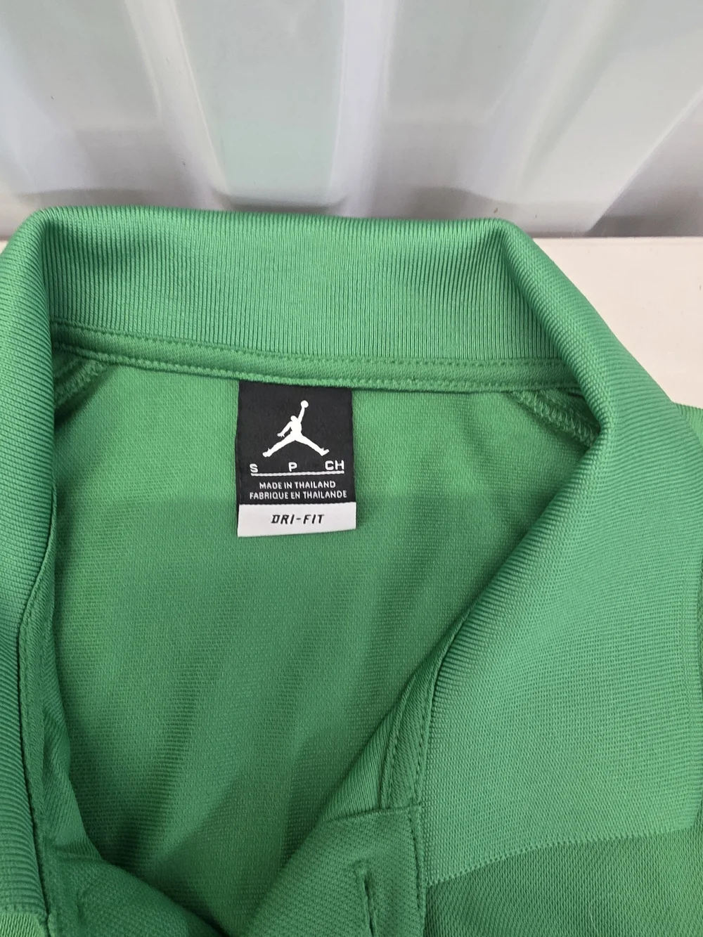 Jordan Dri-FIT Men's Green Solid Logo Polo Shirt Short Sleeve Size Small